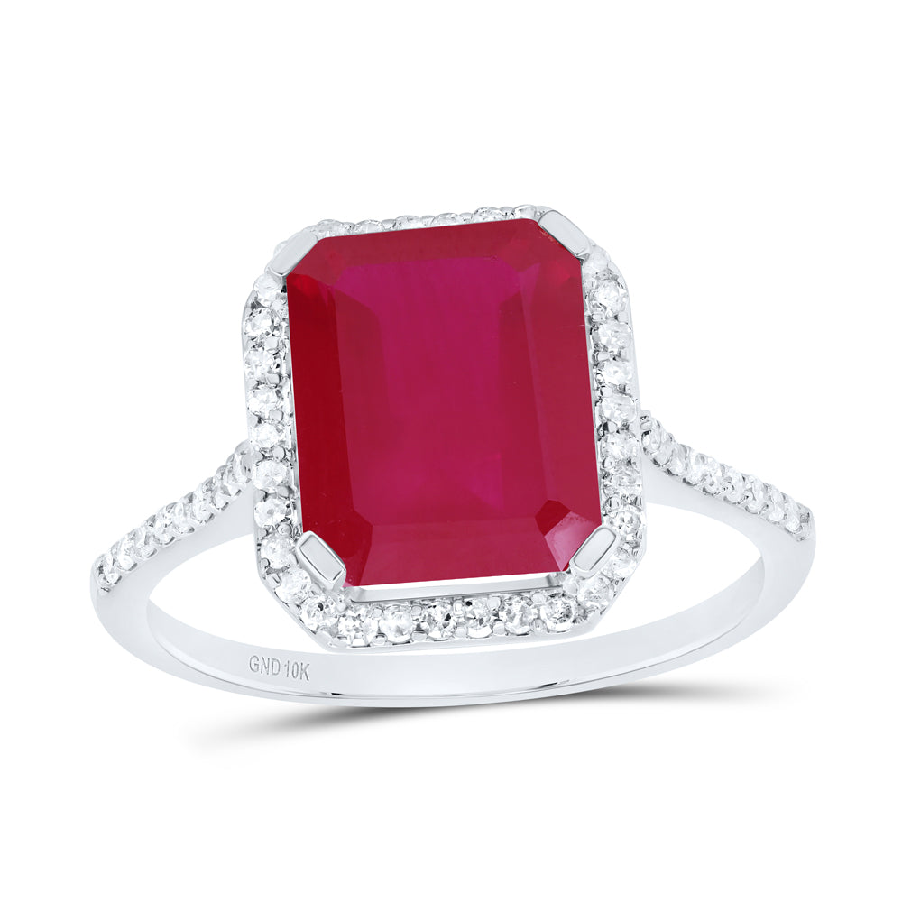 Lady's White 10 Karat Fashion Ring Size 7 0.25tw Round Diamonds
10.00