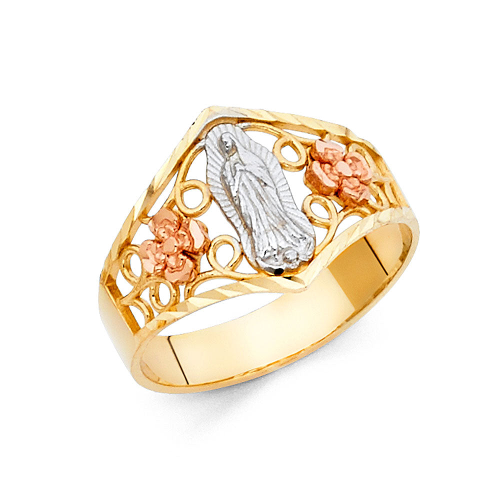 Lady's Three-Tone 14 Karat guadalupe Ring Gender: Ladies