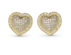 Lady's Yellow 10 Karat Heart cz Earrings Style: Fashion
Finish: Polished
Length: 12