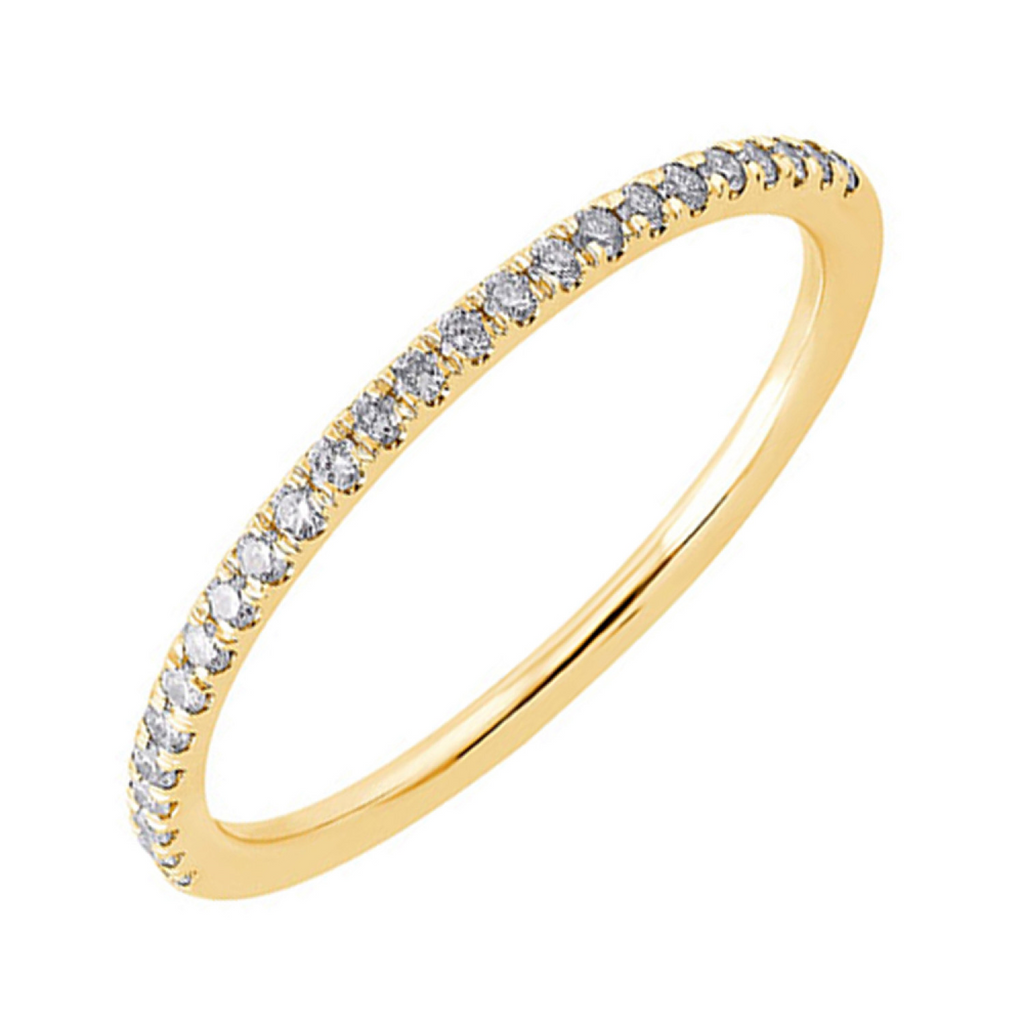 Lady's Yellow 14 Karat Wedding Band 17 0.333tw Round Diamonds Finish: