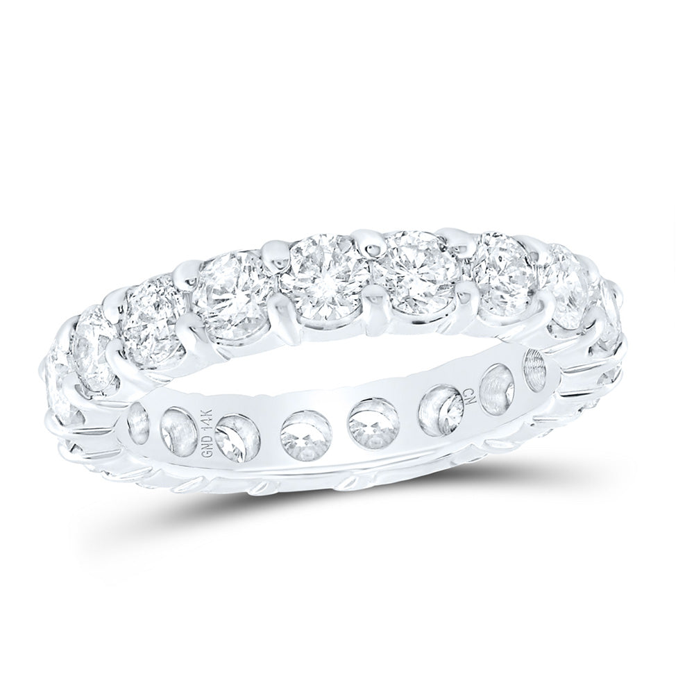 14kt White Gold Womens Round Diamond Eternity Wedding Anniversary Ring 3 Cttw