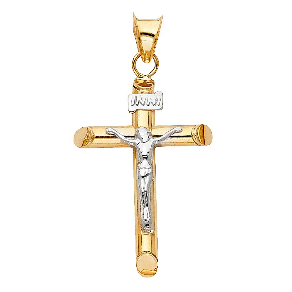 14K 2T Crucifix Cross Religious Pendant